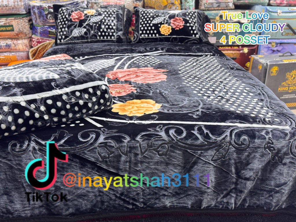 Tue Love Super Cloudy 4-Piece Embossed Bedding Set