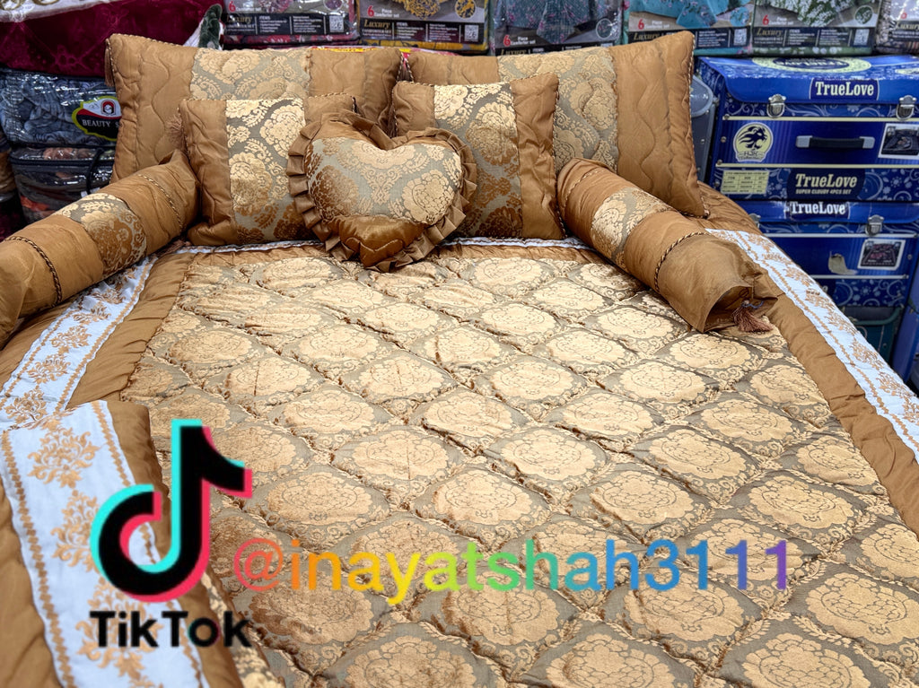 Luxury 9-Piece Embroidered Razai Set – Premium Leather Cloth