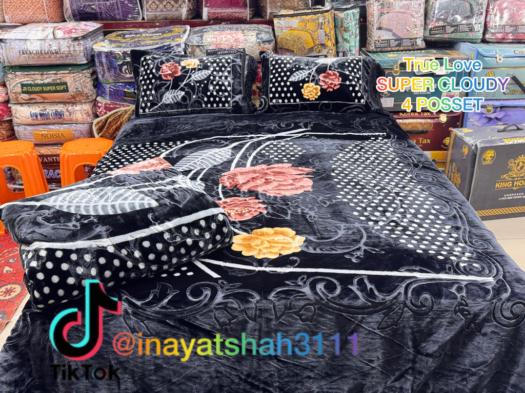 Tue Love Super Cloudy 4-Piece Embossed Bedding Set