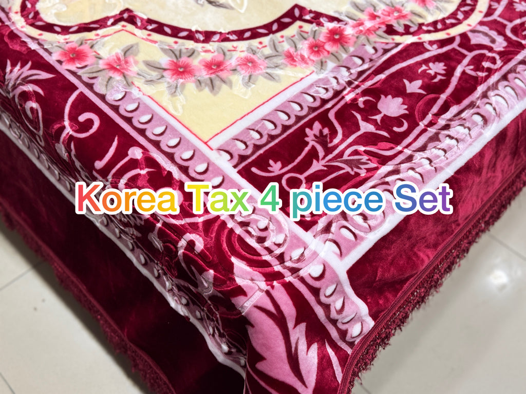 Korea Tax 4-Piece Embossed Bedding Set | Mashallah Kambal House