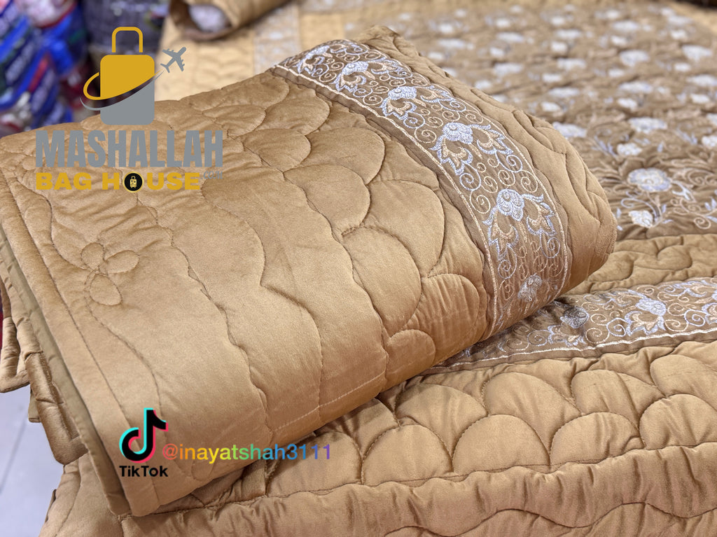 Luxury Bridal 9-Piece Embroidered Bedsheet & Razai Set –