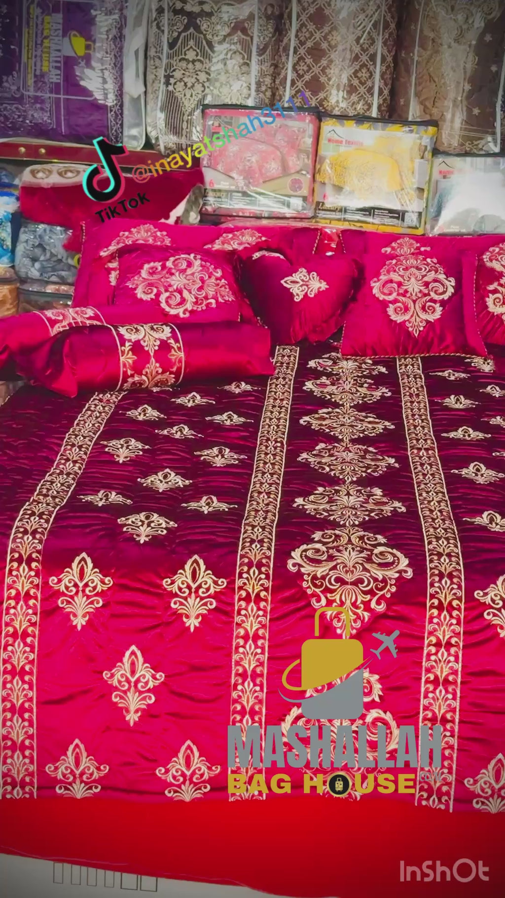 Luxury 9-Piece Embroidered Razai Set – Premium Leather Cloth