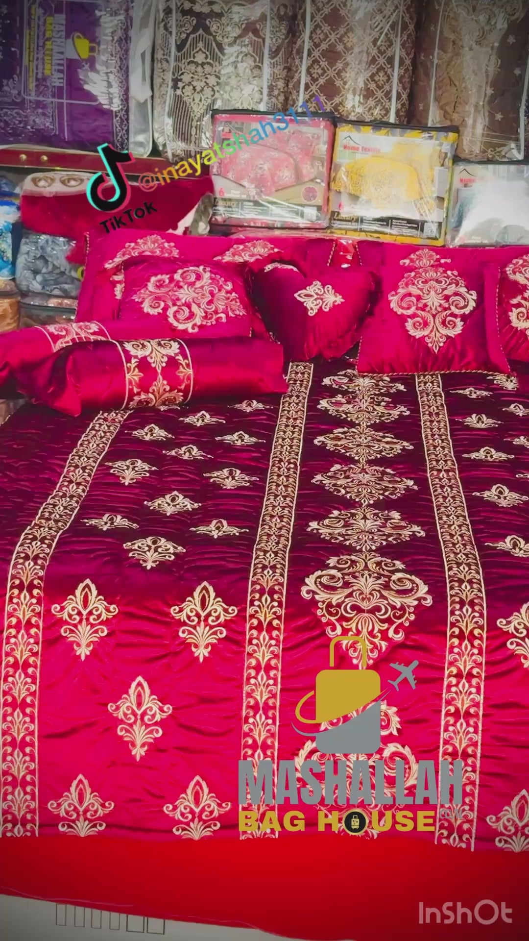 Luxury 9-Piece Embroidered Razai Set – Premium Leather Cloth