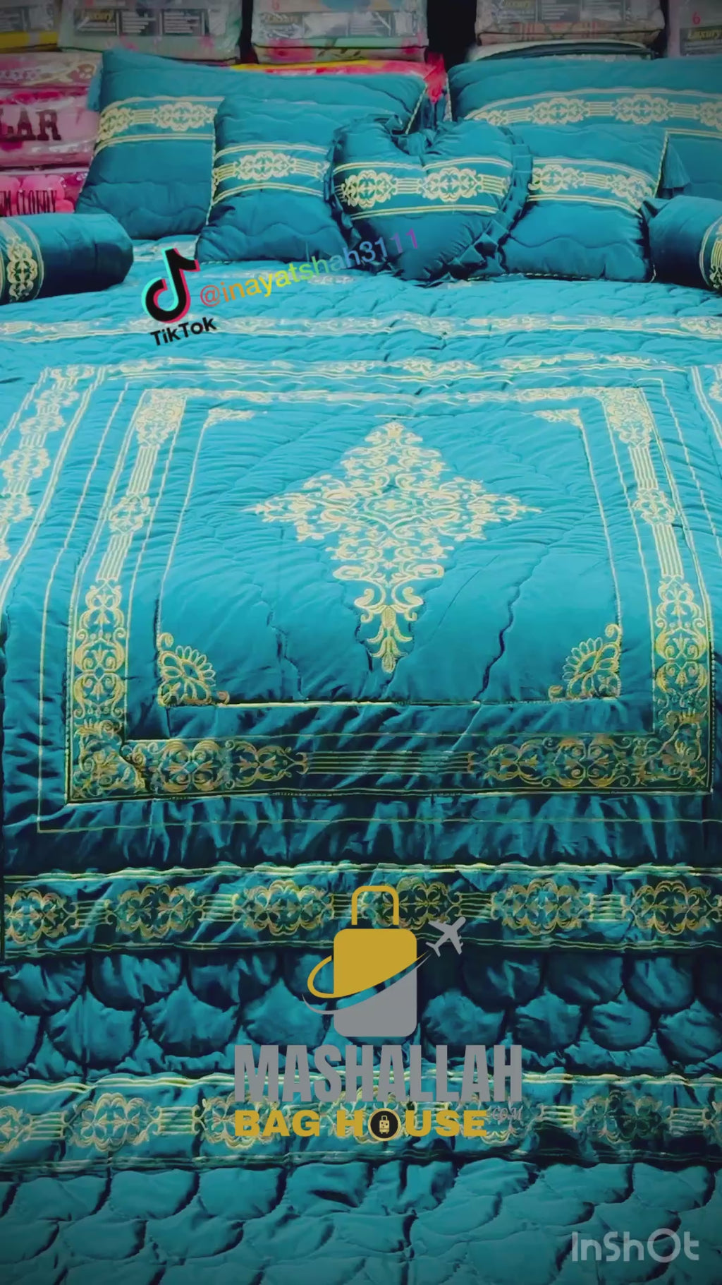 Luxury 9-Piece Embroidered Razai Set – Premium Leather Cloth
