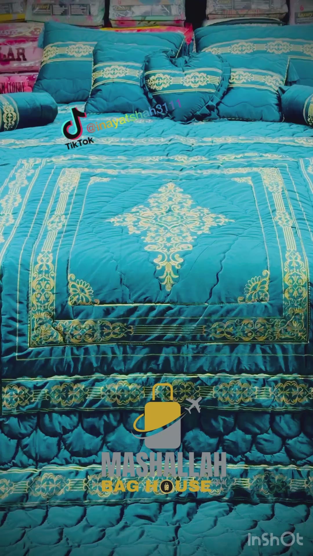 Luxury 9-Piece Embroidered Razai Set – Premium Leather Cloth